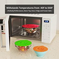 Couvercles en Silicone réutilisables non toxiques, lot de 5 pièces, résistants à la chaleur, d'arrosage pour micro-ondes, pour succion, bols, assiettes et Pots