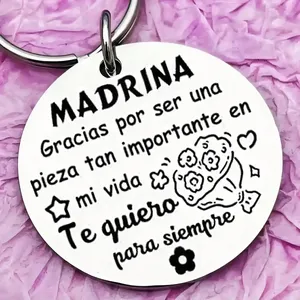 Porte-clés en acier inoxydable, cadeau pour marraine, parrain, design créatif amusant avec lettres, porte-clés, cadeau de Noël, tendance de <span class=keywords><strong>la</strong></span> mode - Product Image 3