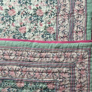 Best Price Printed Vintage Indian KanthaWork <b>Quilt</b> Hand Stitched Cotton Printed Pattern for Bedspread <b>Throw</b>/Gudari/Blanket - Product Image 1