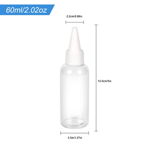 2oz 60ml 100ml 200ml PET Clear <b>Plastic</b> Solvents Oils Paint Ink Hair Oil Squeeze Bottle With Twist Top <b>Cap</b> Tip Applicator - Product Image 2