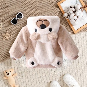 Chaqueta <span class=keywords><strong>de</strong></span> invierno para <span class=keywords><strong>bebé</strong></span> niña, <span class=keywords><strong>de</strong></span> felpa sherpa, con capucha <span class=keywords><strong>de</strong></span> piel sintética con cara <span class=keywords><strong>de</strong></span> animal, cremallera y puños acanalados, abrigo para niños pequeños - Product Image 4