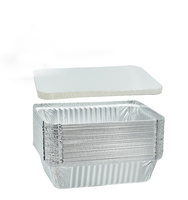 Plateaux jetables de papier d'aluminium de prix usine pour le conteneur à emporter de rectangle avec les couvercles de papier/plastique