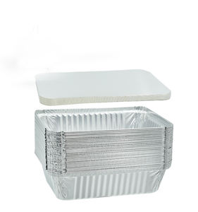 سعر المصنع صواني رقائق الألومنيوم للاستخدام مرة واحدة للحاوية المستقيمة الجاهزة مع أغطية الورق/البلاستيك - Product Image 4