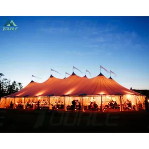 Tenda per feste di matrimonio per eventi di design bianco o beige di grandi dimensioni all'aperto di lusso per 200 300 500 persone