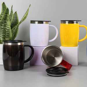 Modern Stainless Steel Double-Walled Insulated Tea <b>Mug</b> Office Coffee <b>Mug</b> Car <b>Mug</b> with Lid Leak-Proof <b>Large</b> Capacity Custom Logo - Product Image 2