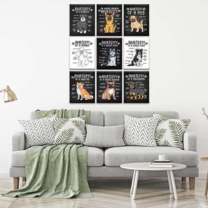 Ensemble moderne de 9 peintures sur toile d'anatomie de chien 12x16 pouces Art mural éducatif pour les amoureux des chiens pour le salon à des fins décoratives - Product Image 1
