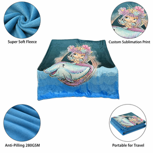 Manta Infantil Chingona de Una Capa, Súper Suave, Tejida en Felpa, con Estampado Personalizado de Sirena, Diseño Floral/Personajes/Dibujos Animados, para las Cuatro Estaciones - Product Image 6