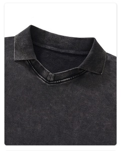 เสื้อโปโลผ้าฝ้ายคุณภาพสูงระดับแบรนด์หรู 380gsm สไตล์วินเทจ ซักแล้ว พร้อมปักลายตามสั่ง แบรนด์ส่วนตัว เสื้อฮู้ดดี้ทรงบ็อกซี่สำหรับผู้ชาย - Product Image 3