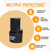 Batterie au lithium-ion 12V pour outils électriques, pack de remplacement pour perceuse sans fil, tournevis, clé à chocs