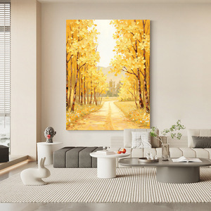 Pintura al Óleo Pintada a Mano, Bendiciones Doradas, Arte Abstracto con Textura 3D para Sala de Estar, Entrada y Comedor - Product Image 2