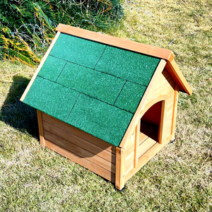 En stock, maison pour chien en bois écologique avec motif imprimé, design carré tendance, intérieur/extérieur - Product Image 4