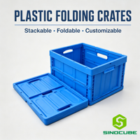 Sinocube Vente en gros OEM ODM Boîte de pique-nique pliable en plastique pour l'extérieur, type pliable, caisse pliable avec couvercle