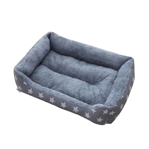 Cama para Mascotas Rectangular Gris Azul con Diseño de Estrellas, Cama para Perros Cálida y Suave para Uso en las Cuatro Estaciones - Product Image 5