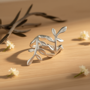 Orecchini a polsino E2675 in oro bianco con motivo vegetale, in lega d'argento tibetano, stile bohémien, gioielli unisex alla moda - Product Image 2