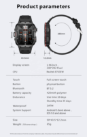 Smartwatch Impermeabile 3ATM IP67 da 1,96 Pollici per Donne e Uomini 2024, Fitness Tracker con Monitoraggio Frequenza Cardiaca e Pressione, Bussola