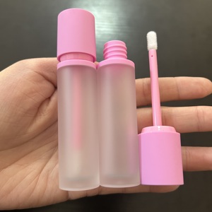 <span class=keywords><strong>ISMAN</strong></span> Stock Vide Rond Rose Chaud Lipgloss Emballage Bouteilles Correcteur Gel Brillant À Lèvres Conteneurs Tube Avec Brosse 10ml - Product Image 1