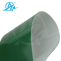 Courroie de transmission plate 3 plis en PVC vert, courroie de rail pliable, courroie de convoyeur en PVC