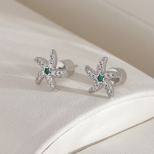 Pendientes de tuerca de moda de estilo coreano simples y frescos para primavera/verano circón-<span class=keywords><strong>incidentalmente</strong></span> tortuga ballena Concha oreja hueso tachuelas - Product Image 6