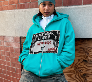 Felpa con Zip Personalizzata 400gsm Stile <span class=keywords><strong>Y2K</strong></span> Streetwear, Taglio Corto Oversize con Grafica per Uomo - Product Image 3