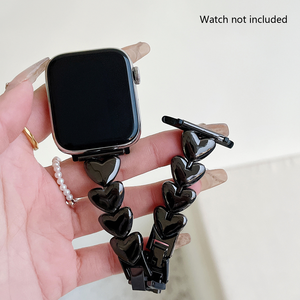 Bonitas correas de reloj de Metal con corazón para <span class=keywords><strong>Apple</strong></span> <span class=keywords><strong>Watch</strong></span>, pulsera de muñeca para IWatch Smart <span class=keywords><strong>Watch</strong></span> 40 42 44 45mm, correas de reloj de repuesto - Product Image 5
