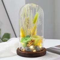 Vente en gros de fleurs séchées réelles, fleurs éternelles conservées, plantes de micro-paysage, dôme en verre, cadeaux de la Saint-Valentin, cadeaux de Noël, décoration de la maison