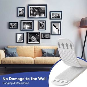 12 Pairs Punch Free Double Sided Tape Adhesive Strips Picture Hanging Mounting Heavy Duty Pads <b>Poster</b> <b>Frame</b> Home Decor - Product Image 1