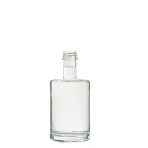 Garrafa de vidro quadrada personalizada de fábrica para bebidas, garrafa de 750ml para licor e gin, preço a granel, garrafa de 350ml