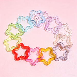 จี้รูปดาวอะคริลิคขนาด 30 มม. พร้อมรูสำหรับ DIY ทำจี้พวงกุญแจ ต่างหู และเครื่องประดับอื่นๆ ชุดวัสดุ 12 สี - Product Image 3