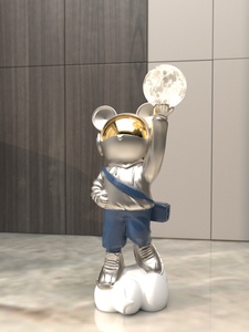 โคมไฟรูปนักบินอวกาศเรซิ่นขนาดใหญ่สุดหรู งานศิลปะพื้นบ้าน ตกแต่งห้องนั่งเล่นหรือตู้วางทีวี ของขวัญขึ้นบ้านใหม่ - Product Image 4