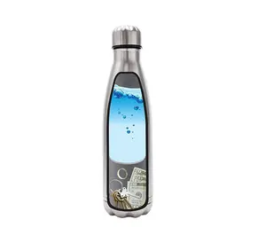 500毫升双层真空隔热可乐形保温瓶可重复使用金属不锈钢水瓶保温杯