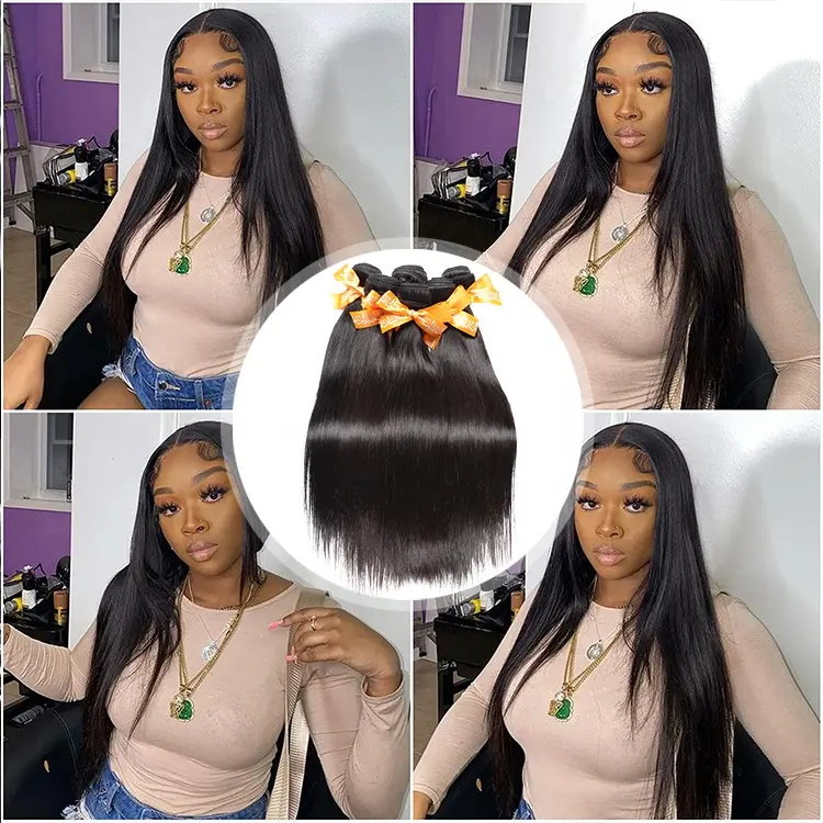 Wholesale Bone Straight Hairs Peruvian Human Hair Extensions Bundle For Black Women Natural Peruvian Hairs Straight Bundles