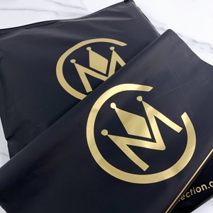 35x45cm Luxury Black Zipper Bag Custom Gold Logo Privacy Protection Lingerie Underwear Apparel Packaging Zipper Storage Bag - Product Image 6