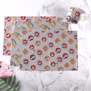 Papier d'emballage alimentaire en aluminium imprimé personnalisé, design nid d'abeille, pour hamburger - Product Image 6