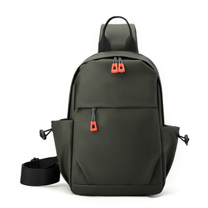 Men's Chest <b>Bag</b> Gray <b>Black</b> Military Green Dark Blue Solid Color With Usb Port Everyday Outfits Breathable Spring 2025 - Product Image 5