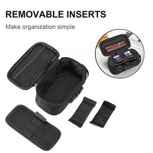 Grey Polyester Smell Proof Case with Combo Lock and Carbon Fiber Lining Multi-Functional Travel Storage Bag for <b>Herb</b> <b>Grinder</b> - Product Image 5