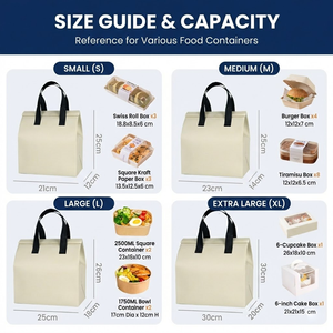 Sac isotherme non tissé biodégradable et recyclable, sac de livraison alimentaire en aluminium, sac isotherme avec logo personnalisé et poignée - Product Image 5