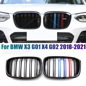 Rejilla Delantera para BMW X3 X4 G01 G02 2018 2019 2020 2021, Estilo Deportivo M Performance, Doble Línea, Accesorio para Auto - Product Image 1