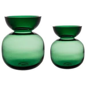手工制作的绿色古德锋利透明玻璃花瓶装饰花瓶桌面花瓶透明