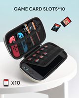 Étui pour Nintendo Switch 2 avec rangement pour 10 cartes de jeu, 2 protections d'écran, 2 paires de capuchons de joystick