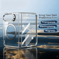 Coque transparente électroplaquée HEYBING pour IP18 Fold, antichoc, anti-rayures, compatible avec les accessoires magnétiques