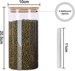 <span class=keywords><strong>Bocaux</strong></span> en verre avec couvercles en verre trempé et joints en silicone, récipients de stockage alimentaire <span class=keywords><strong>pour</strong></span> la cuisine, hermétiques, utilisables au micro-ondes, lot de 4 - Product Image 2