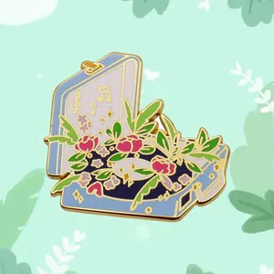 New Design Metal Enamel Pin Custom Pretty Flower Hard Enamel Pin Gift Send Girl Date Souvenir Brooch Badge