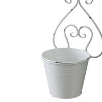 Farmhouse Set2 Pot tanam besi, Pot bunga terpasang di dinding, Pot penanam gantung dinding logam pedesaan, Pot tanaman bunga bulat berdiri