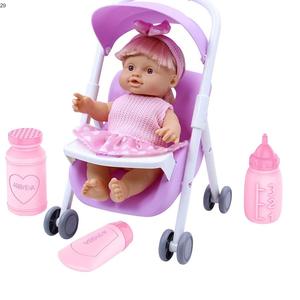<span class=keywords><strong>Lovely</strong></span> Pretend <span class=keywords><strong>Stroller</strong></span> 3D Eyes Toy Botella de lactancia Pee Bebida de agua Leche <span class=keywords><strong>Baby</strong></span> Dolls - Product Image 1