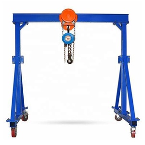 Huada Schwerindustrie 1000kg Mini Mobiler Höhenverstellbarer Faltbarer Tragbarer Aluminium-Portalkran mit Motorgetriebe 10m Hubhöhe - Product Image 1
