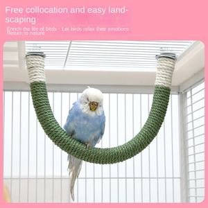 Stazione per Pappagalli in Corda di Canapa con Palo e Accessori per Posatoio Xuanfeng Forniture per Riposo e Parasole Articoli per Uccelli - Product Image 2