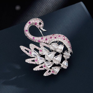 Swan Brooch Zircon Micro Inlay Women's Fashion Party Accessory - Product Image 1