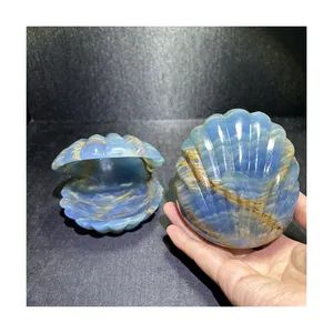 Sıcak satış mavi oniks kabukları şifa Fengshui kristal taşlar mavi oniks kabuk hediye için