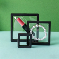 Boîte de présentation flottante en TPU, étui à film 3D à suspension, cadre transparent en ABS pour collection de bijoux, pièces de monnaie, bagues et boucles d'oreilles