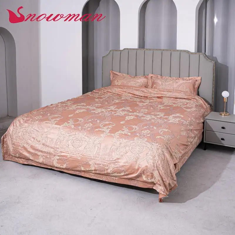 Set piumino grande in raso ricamato di lusso set biancheria da letto per la casa di lusso